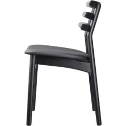 J48 Dining Chair , Black Painted Oak / Black Leather 8 J48 Dining Chair , Black Painted Oak / Black Leather -Meubelwinkel fdb mbler j48 dining chair 12