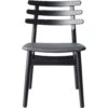 J48 Dining Chair , Black Painted Oak / Black Leather -Meubelwinkel fdb mobler j48 dining chair lacquered oak 11
