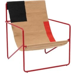 Ferm LIVING Desert Ligstoel, Poppy Red / Block