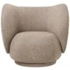 Ferm LIVING Rico Boucle Loungestoel, Zand -Meubelwinkel ferm living rico lounge chair boucle off white 2