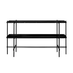 Gubi Ts Console 2 Racks Black, Metal/Black Marble