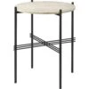 Gubi TS Outdoor Bijzettafel Ø40x51 Cm, Zwart/Wit Travertijn -Meubelwinkel gubi ts outdoor side table 40 black white travertine 0