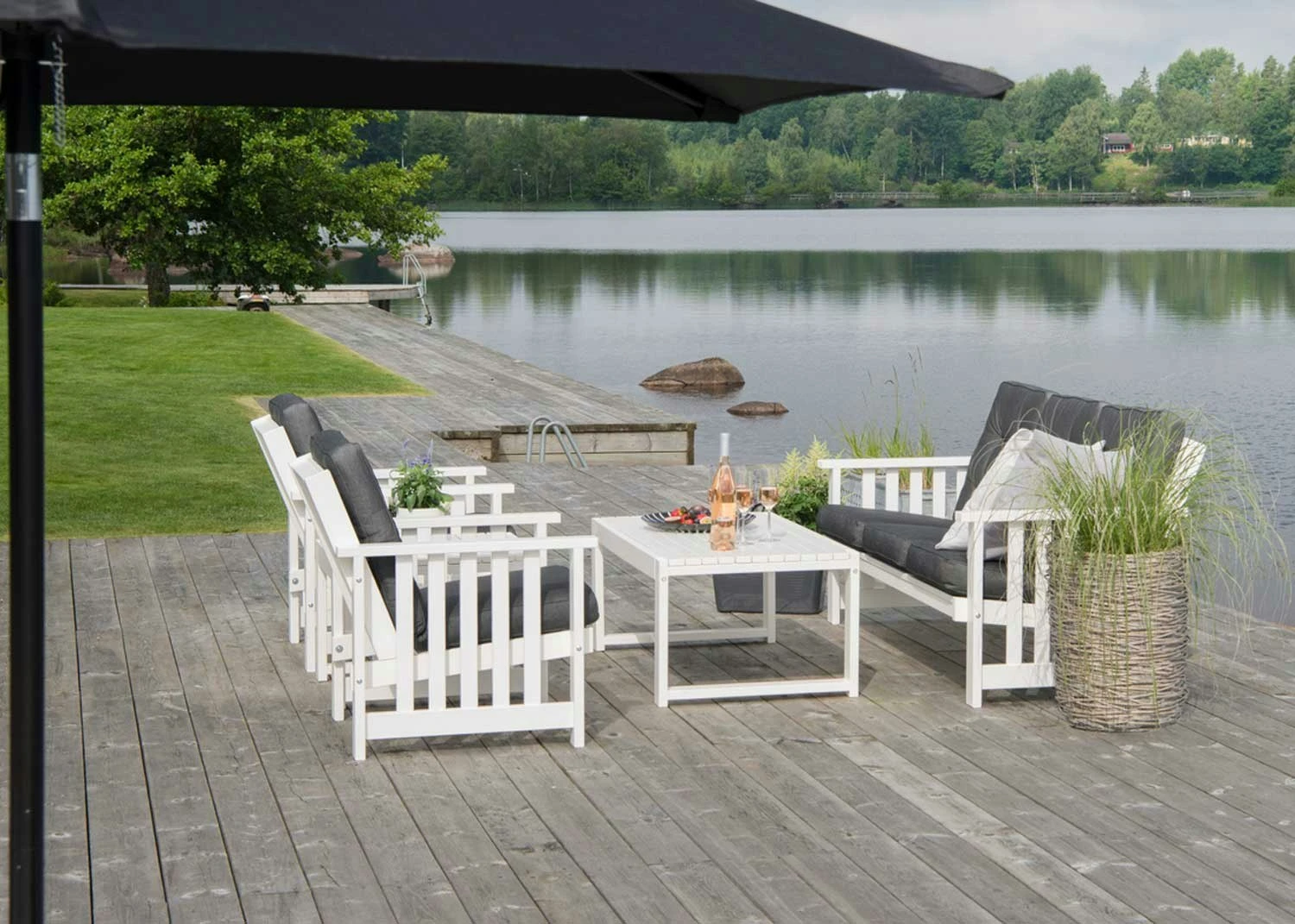 Gotland Bank 3-zits 182 Cm, Wit 6 Gotland Bank 3-zits 182 Cm, Wit - Afbeelding 4