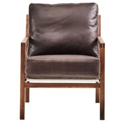 Seventy Five Fauteuil Wood, Walnoothout / Leer