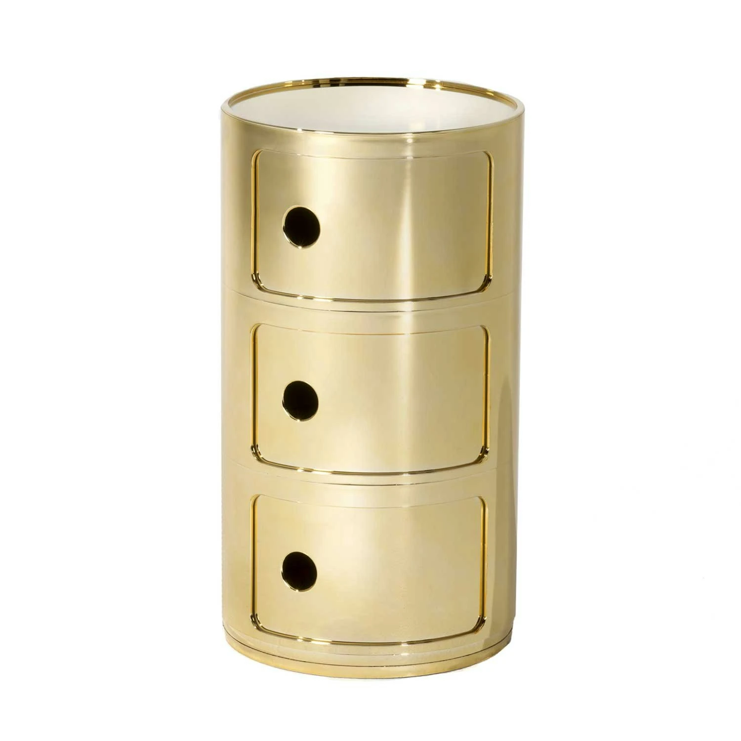Kartell Componibili Modular System 3 Compartments, Gold 3 Kartell Componibili Modular System 3 Compartments, Gold