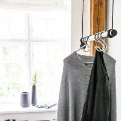 LIND DNA Swing Kledinghanger 80 Cm, Eiken/Natuur Leer -Meubelwinkel lind dna swing hanger 80 cm 12