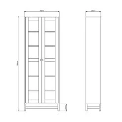Falsterbo Kast 190 Cm Glazen Deuren, Wit -Meubelwinkel mavis falsterbo kast 190 cm 15
