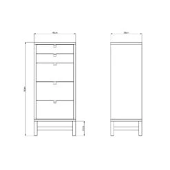 Falsterbo Ladekast Small, 5 Lades, Wit Gelakt -Meubelwinkel mavis falsterbo ladekast small 5 lades wit gelakt 4