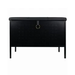 Maze Frank Storage Bench, Black/Black