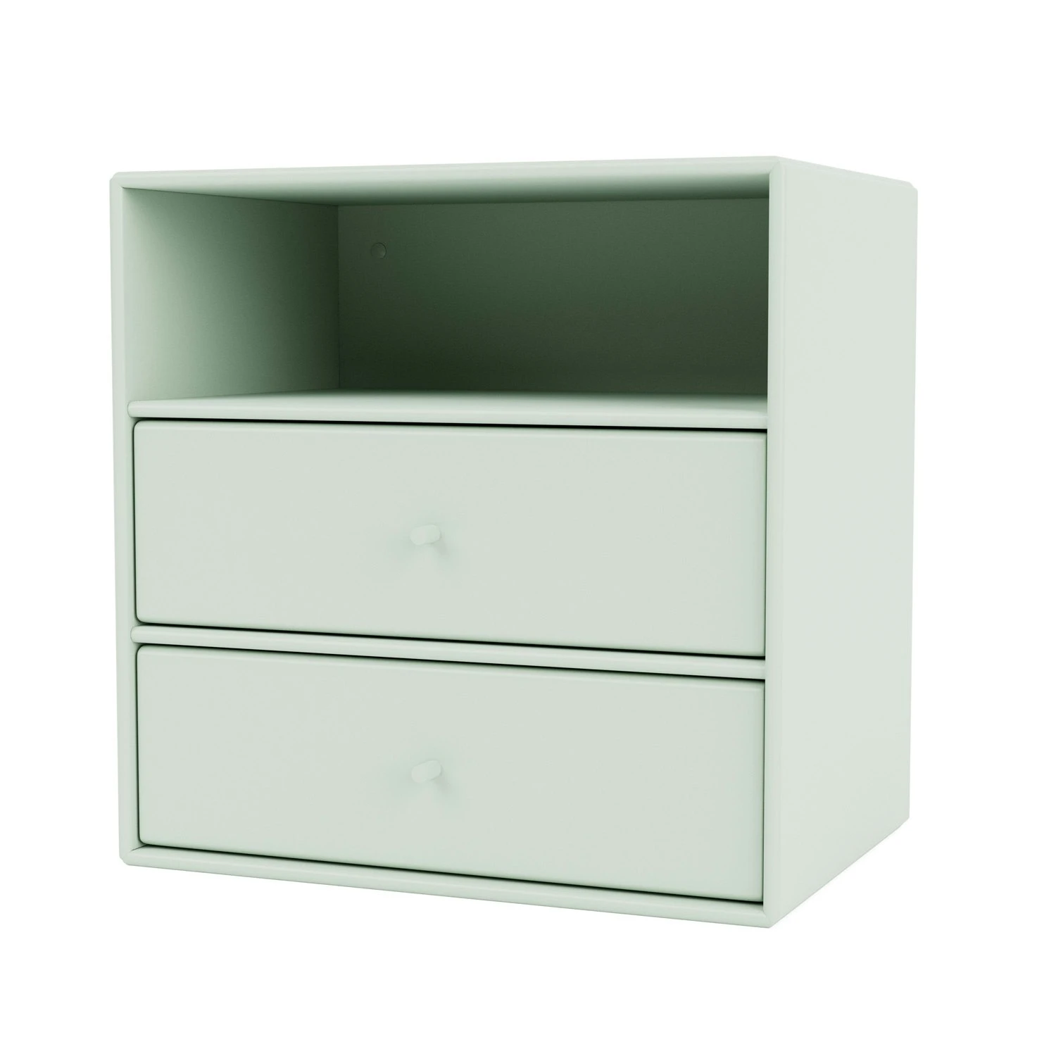 MONTANA Mini 1006 Schap Met Twee Lades, Mist Green 3 MONTANA Mini 1006 Schap Met Twee Lades, Mist Green