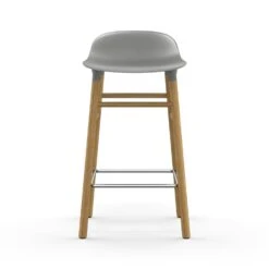 Normann Copenhagen Form Barkruk Eiken Onderstel, 65 Cm, Grijs