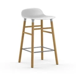 Normann Copenhagen Form Barkruk Eiken Onderstel, 65 Cm, Grijs -Meubelwinkel normann copenhagen form bar stool oak base 49