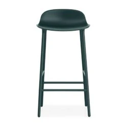 Normann Copenhagen Form Bar Stool Steel Base, 75cm, Green