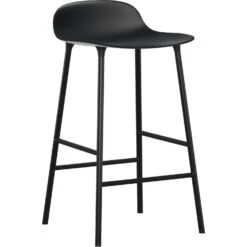 Normann Copenhagen Form Barkruk Stalen Onderstel, 65 Cm, Zwart