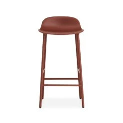 Normann Copenhagen Form Bar Stool Steel Base, 65cm, Red