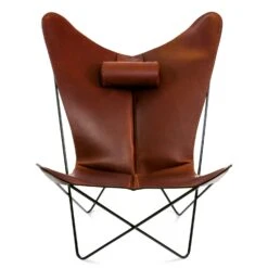 OX Denmarq KS Fauteuil, Zwart Onderstel, Cognac Leer
