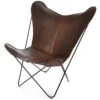 OX Denmarq Papillon Bat Chair, Black Chassis, Leather Mocca -Meubelwinkel ox denmarq papillon bat chair black chassis leather 4