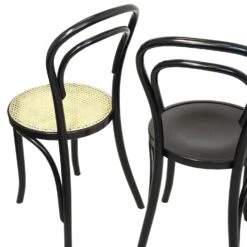 No 14 Café Stoel, Zwart/Rotan Zitvlak -Meubelwinkel paged no 14 cafe chair black 14