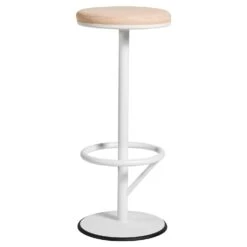 Orbit Bar Stool 84 Cm, White / Light Brown