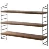 String Pocket Schap, Walnoot / Zwart -Meubelwinkel string string pocket shelf 10