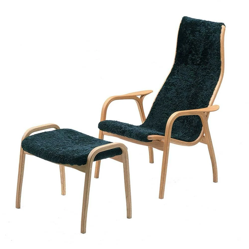 Swedese Lamino Set Schapenvacht/Eiken, Charcoal 3 Swedese Lamino Set Schapenvacht/Eiken, Charcoal