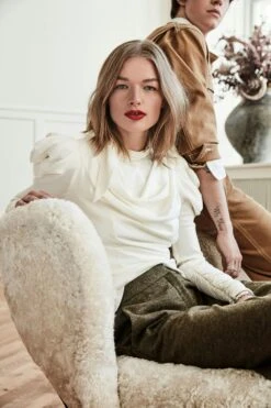 &Tradition Little Petra VB1, Loungestoel Set, Walnoot / Sheepskin Moonlight -Meubelwinkel tradition little petra vb1 loungestoel set 45