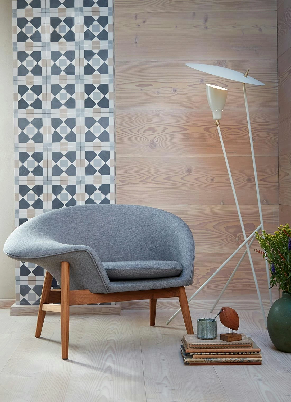 Warm Nordic Fried Egg Loungestoel, Grijs Melange 4 Warm Nordic Fried Egg Loungestoel, Grijs Melange - Afbeelding 2