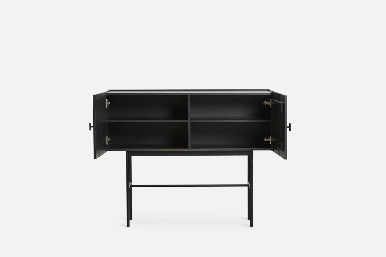 Woud ARRAY Dressoir 120 Cm, Zwart Gelakt Eiken 5 Woud ARRAY Dressoir 120 Cm, Zwart Gelakt Eiken - Afbeelding 3