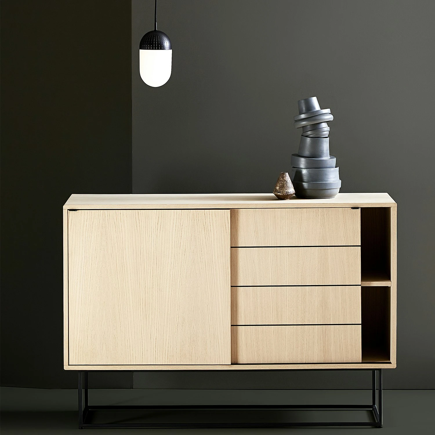 Woud Virka Sideboard High, Oak 4 Woud Virka Sideboard High, Oak - Afbeelding 2
